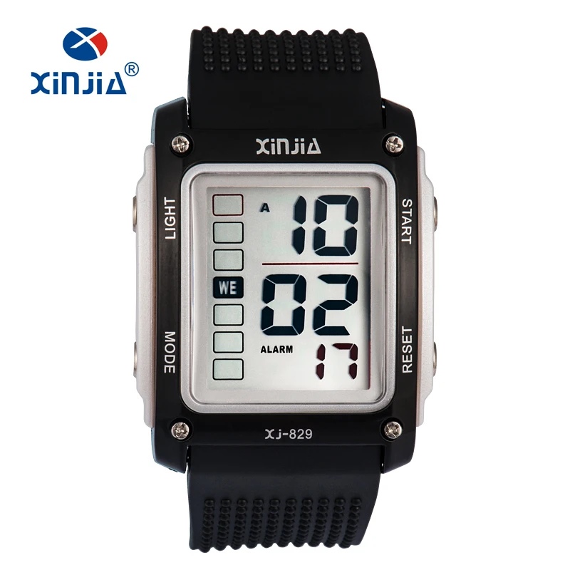 XINJIA модные повседневные спортивные цифровые часы с большим номером для мужчин, детей, для бега на открытом воздухе, 30 м, водонепроницаемые военные детские фитнес-часы - Цвет: 9701 White