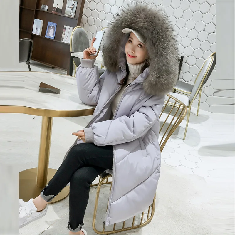Col Plus Bas Fourrure De D'hiver Le Fp1029 Manteaux Chaud Coton Outwear Noir Épais Femmes Taille Manteau Faux gris Vestes La Casual Parkas Long Vers Et 77xpwqvar