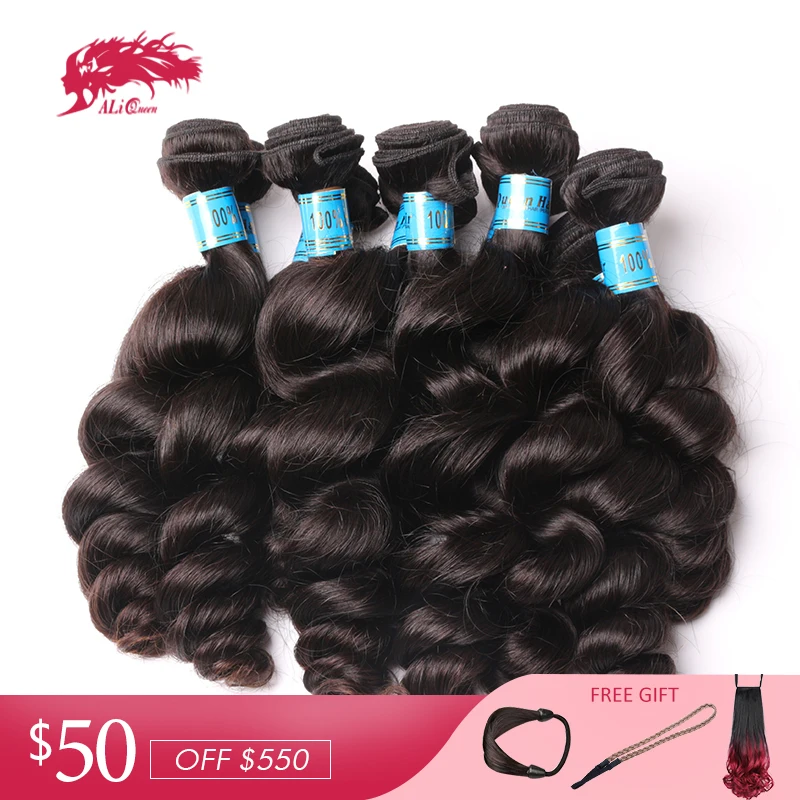 

Ali Queen Hair Peruvian Loose Wave Human Hair Bundle 10Pcs Lot Natural Color 12-30inches Hair Weaving Extensions Virgin Hair