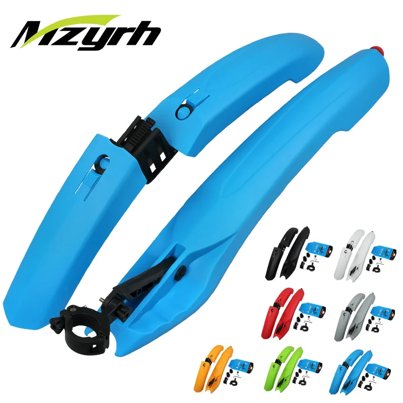MZYRH 1 Pair 26 Inch Bike Fender Set with LED Taillight Flexible