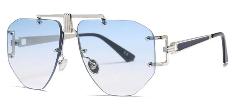 Женские очки shauna без оправы Солнцезащитные очки больших размеров мужские градиентные солнцезащитные очки - Цвет линз: Blue