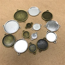 10 шт. 8/10/12/14/16/18/20/25 мм Стекло кабошон Медь Материал двойная подвесная Камея База Установка DIY браслет с подвеской аксессуар