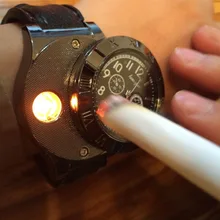 Nouveau 2016 Militaire USB De Charge de Plus Léger de sport Montre Hommes Casual Quartz Montres avec Coupe-Vent Sans Flamme Allume-cigare