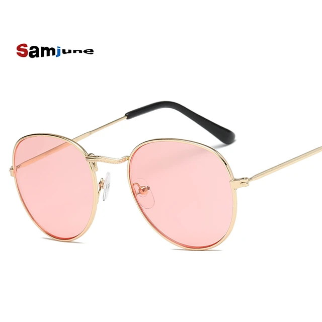 Samjune Sea Color Round Sunglasses Men Round Metal Mens Sunglass