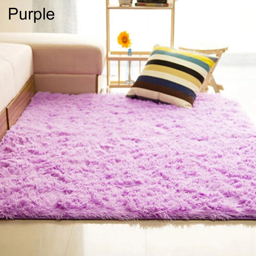 1pc Floor Carpet Mat Soft Anti-Skid Rug Rectangle Area Rug For Home Living Room Bedroom Home Garden - Цвет: Фиолетовый