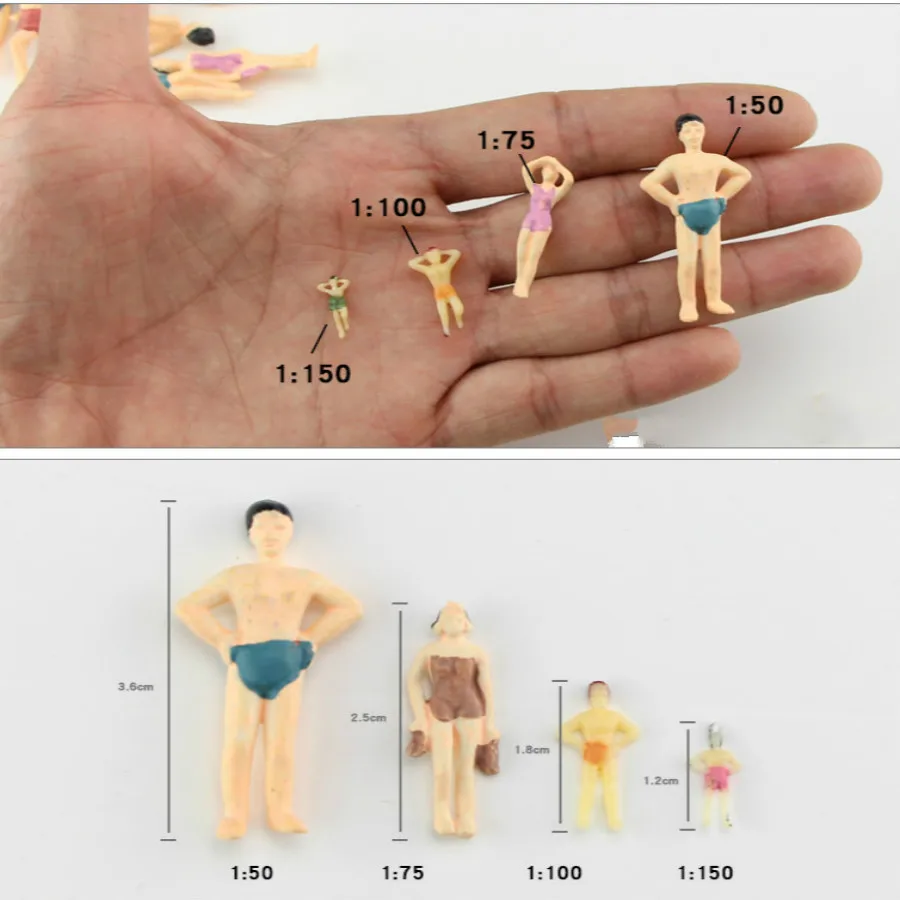 architecture plastic scale swimming figure  in ho train layout  (31)
