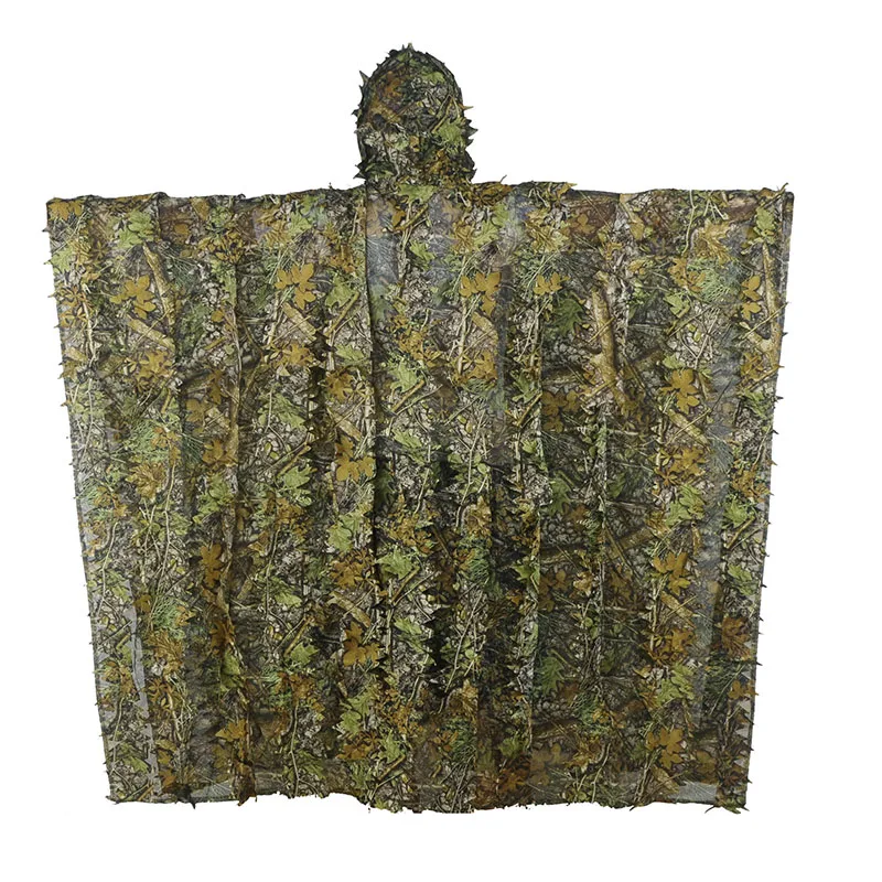 

LOOGU Camo Maple Ghillie Camouflage Suit Net Jungle Birding outdoor Huntting Poncho Durable Sniper 3D Maple Dimensional Cloak