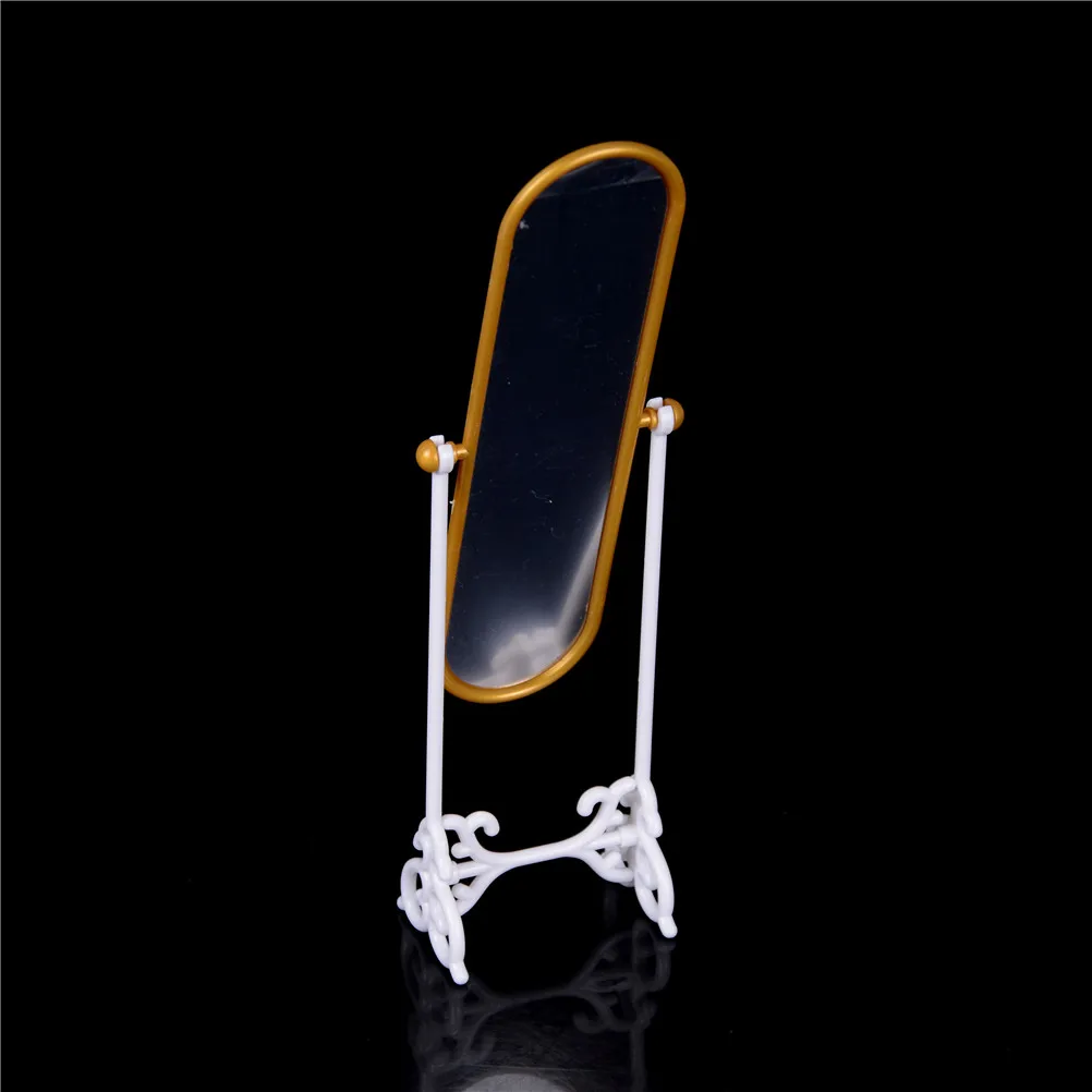 New Dollhouse Miniature Metal Dressing Table Mirror Gold Tone Dolls House Accessories New Dollhouse Miniature Metal Dressing Table Mirror Gold Tone Dolls House Accessories