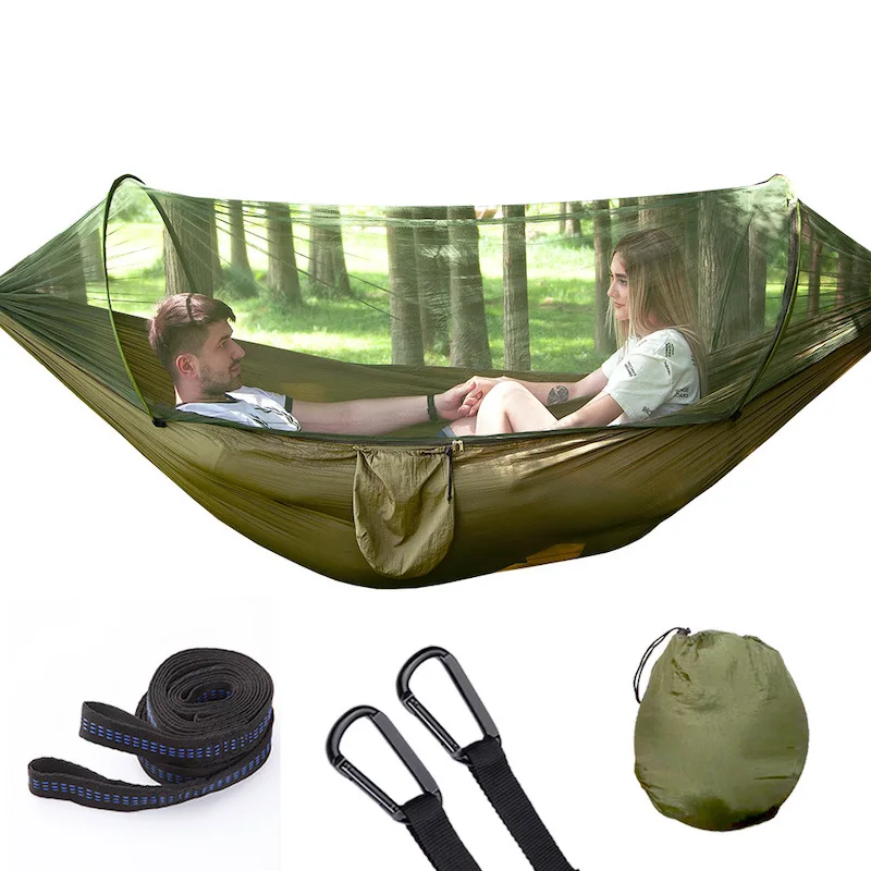 

Hammock full-automatic quick-opening Hammock outdoors Two-person parachute fabric ultralight camping defend the gnat Hammock