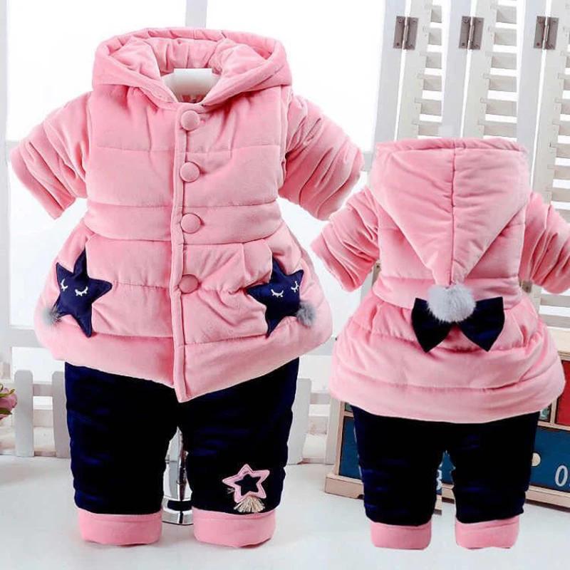 Winter Baby 2pcs/set Girls Clothes Newborn 3612months Add Cotton