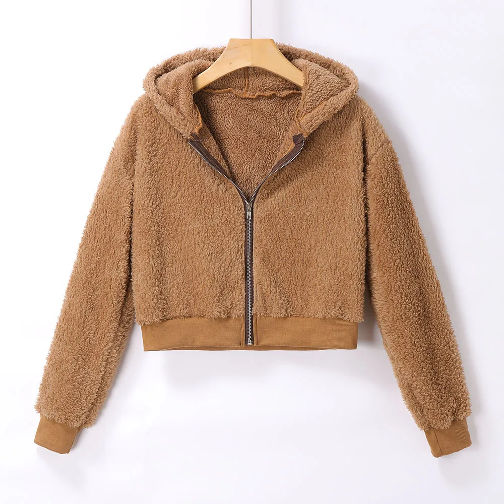 

YOUYEDIAN 2018 Women's Short Jacket with Cap Zipper Long Sleeve Jacket