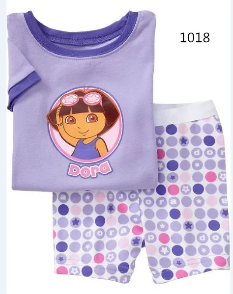 Детская одежда Одежда для маленьких мальчиков и девочек костюм с короткими рукавами хлопковые пижамы Детская Ночная рубашка пижамы Домашняя одежда ret55 - Цвет: color at picture