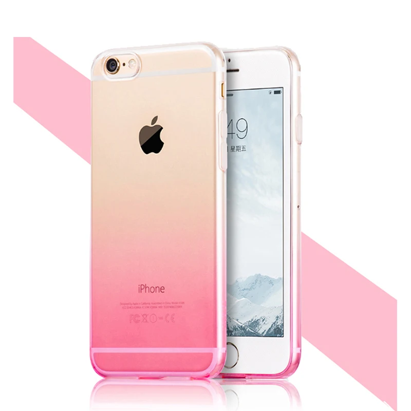 

6 S 6S Soft Case For iPhone 6 6s Plus Coque Ultra-thin Half Transparent Gradual Change Hybrid Back Cover For iPhone6 6S Plus
