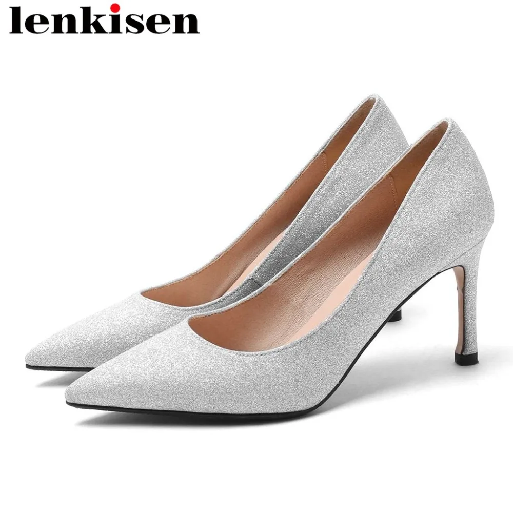 

Women large size shallow pumps nightclub sexy stiletto 8cm heels pointed toe celebrity party European superstars dance shoes L01