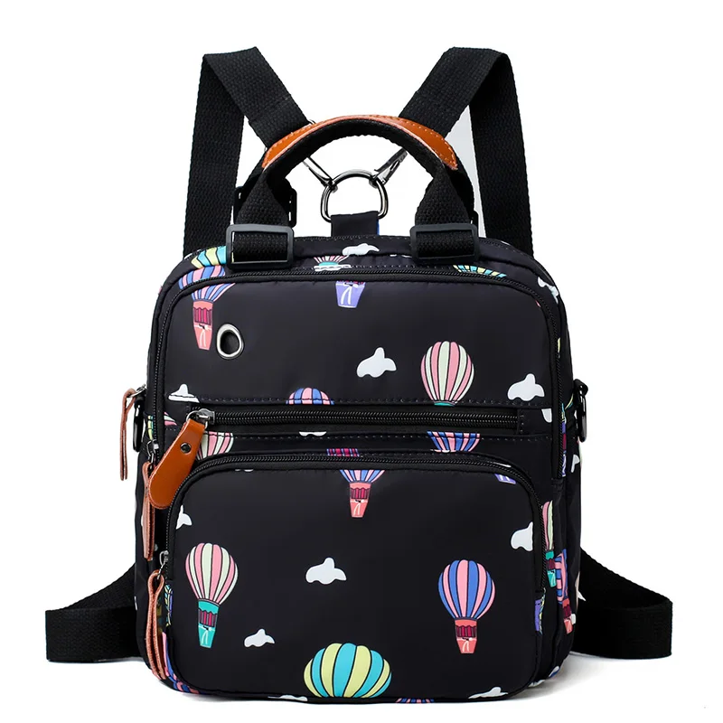 Женский рюкзак с мультипликационным принтом, роскошные сумки, женские дизайнерские сумки высокого качества от известных брендов - Цвет: Черный