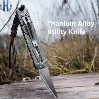 Titanium Harde Een hand Openen En Sluiten Mes Papier Cutter Edc Tool Rvs Mes