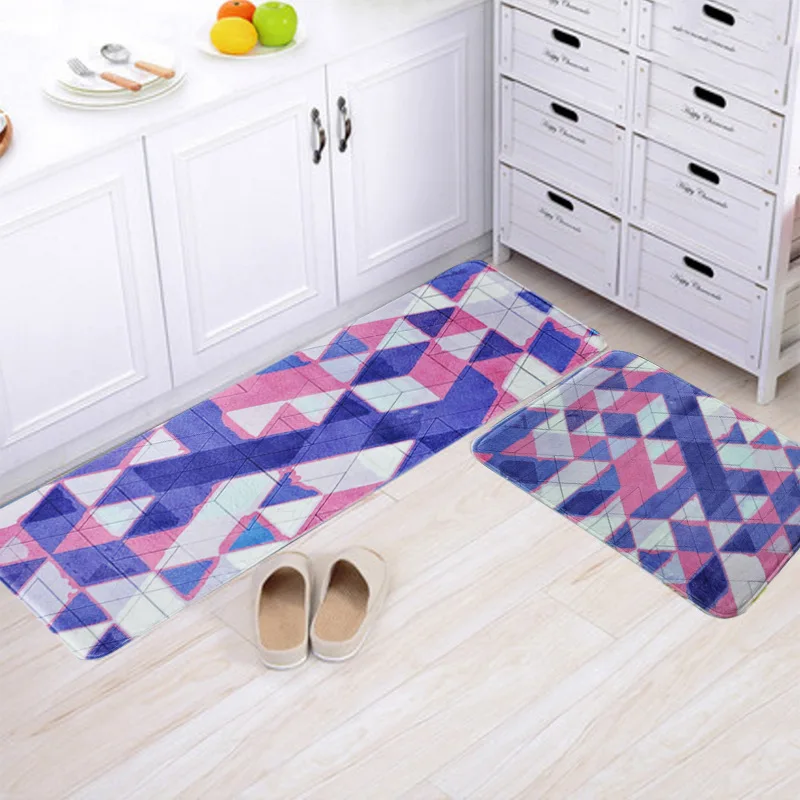Приветственные напольные коврики геометрические красочные полосатые Печатные Кухонные коврики для ванной комнаты Коврики для пола для гостиной Противоскользящие коврики