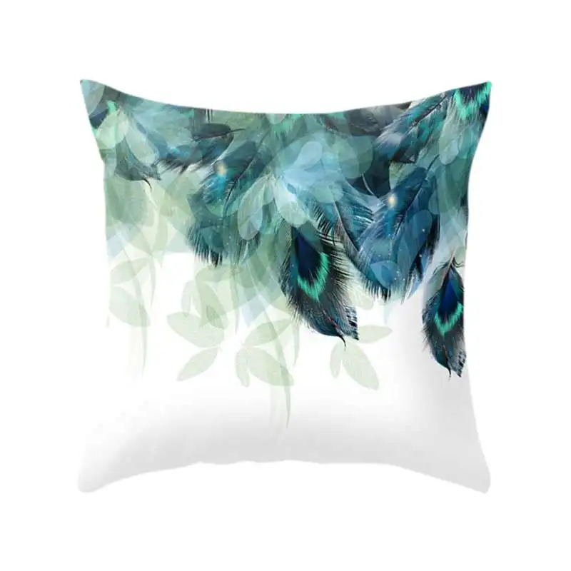 

New 1 Pcs Nordic Peach-skin Velvet Printed Single Sided Pillow Case Square Pillow Cover with Zipper