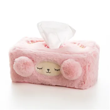 

Cute Plush Tissue Box Home Decor Cover Car Tissue Holder Roll Paper Desktop Paper Storage Napkin Dispenser Pocket Tissue LZM050