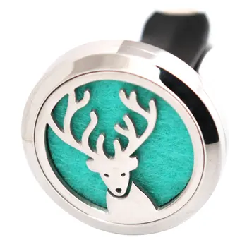 

New Design Deer 30mm Diffuser 316 Stainless Steel Car Aroma Locket Essential Oil Car Diffuser Locket Free 50Pcs Felt Pads