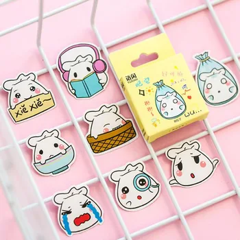 

Cartoon Cute Buns Stickers Decorative Mobile Phone Albums Shaped Seals Stickers Boxed Scrapbook Stickers Set Stationery Prizes
