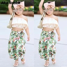 Одежда от «AiLe Rabbit», Соединенные Штаты Америки костюм для девочек принес слово куртка-Фалбала красивое Штaны-клёш приятная ткань, одежда для малышей