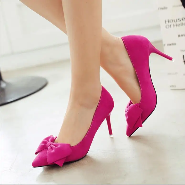 

Wild spring and autumn new generation of Korean women's shoes hot selling pointed bow high heels stiletto shallow mouth single