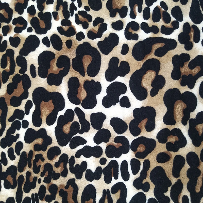 

Good Sexy Leopard Print Knitted cotton Fabric 4 Sides Stretch Milk Silk Knit Cotton Fabric Sewing DIY Women T-shirt underwear