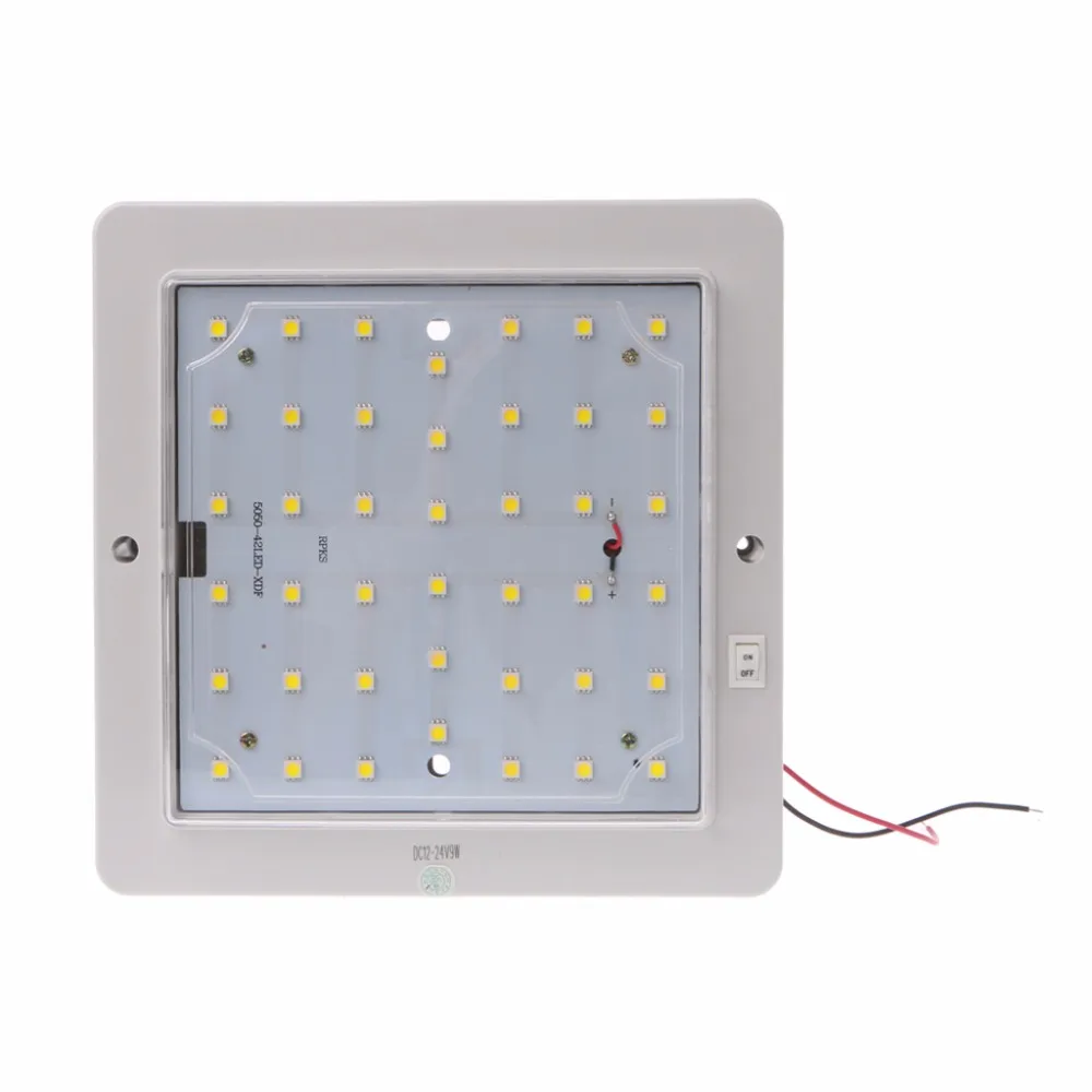 

1Pc New 12-24V 9W 800LM Square LED RV Interior Dome Light 42 Leds Ceiling Light for Auto Car Boat Camper Trailer Single Lamp