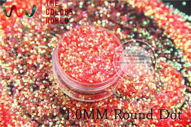 TCR52 Радужная персиковая Красная Блестящая пыль в форме круга горошек для дизайна