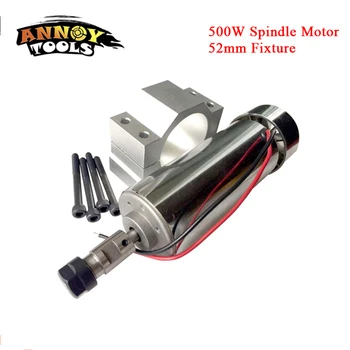 

500W DC spindle motor + BRACKET ER11 collet 52mm diameter 12-48V 0.5KW CNC Carving Milling Air cold Spindle Motor For Engraving