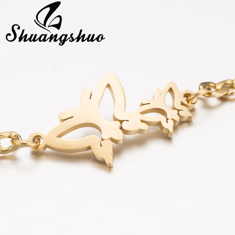 Shuangshuo богемные очаровательные браслеты со звездами из нержавеющей стали для женщин, ювелирные изделия, браслет на руку, браслет на цепочку с изображением слона, женские подарки