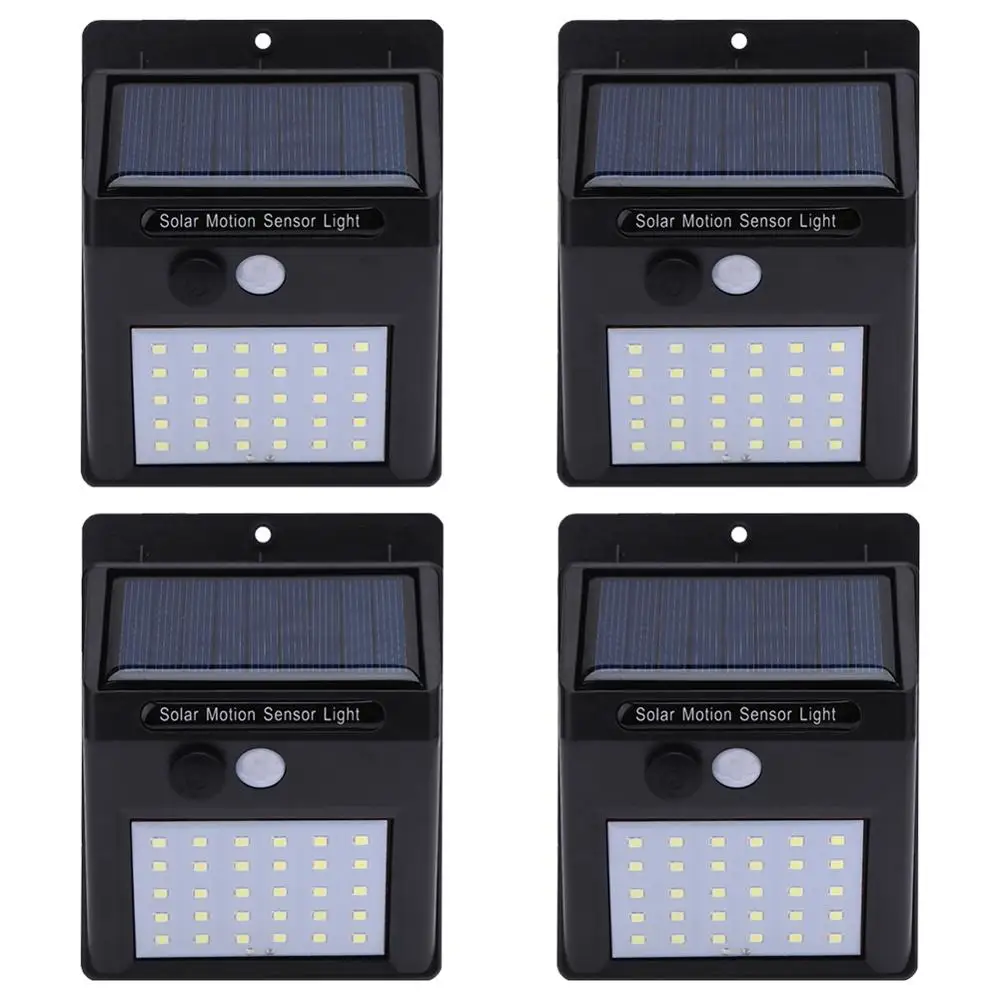 

1-4 pcs 20/30 LED Solar Light Solar PIR Motion Sensor Lamp Waterproof Outdoor Garden Pathway Yard Emergency Security Wall Light