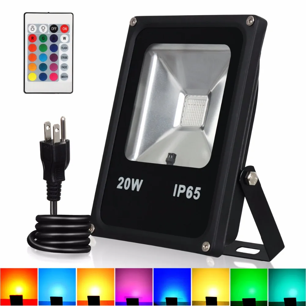 Светодиодный прожектор наружный меняющий цвет RGB IP65 водонепроницаемый с