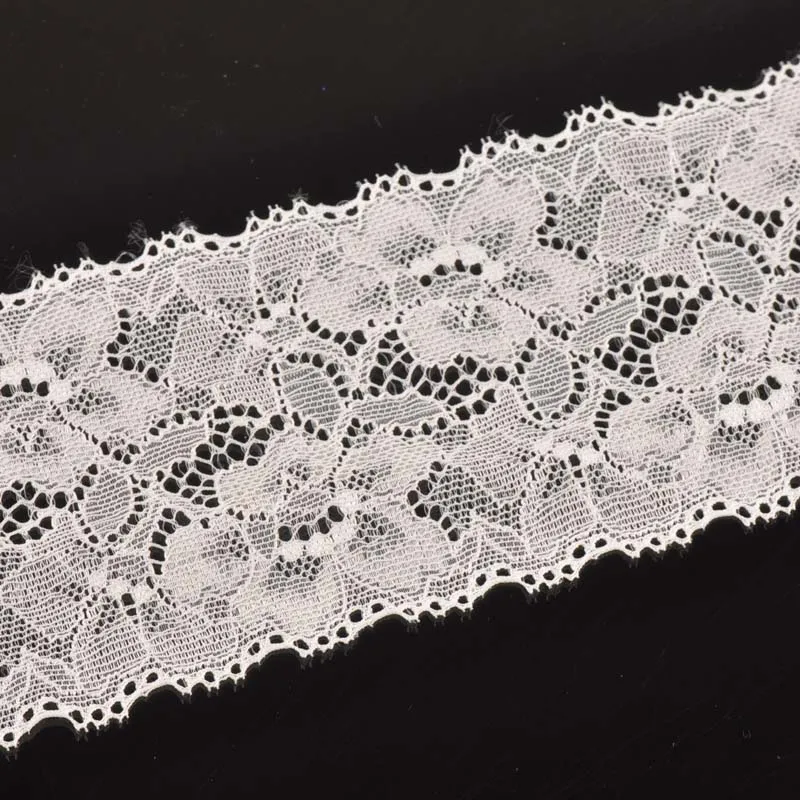 

8cm width Flower pattern white Springy Embroidered Lace Fabric Trim Ribbon for wedding decoration 3 yard/lot DIY CP1994