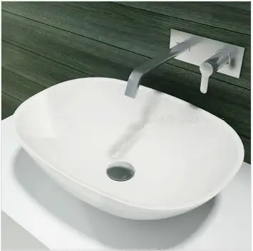 Oval Bathroom Solid Surface Stone Counter Top Vessel Sink