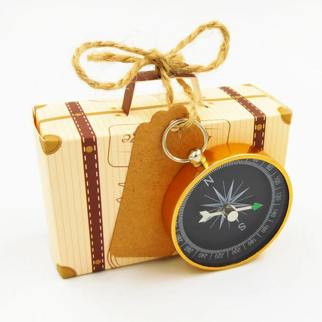 Gift Box Wedding Favors and Gifts Candy Box with Travel Compass Souvenirs for Guests Party  DIY Decoration Accessories
