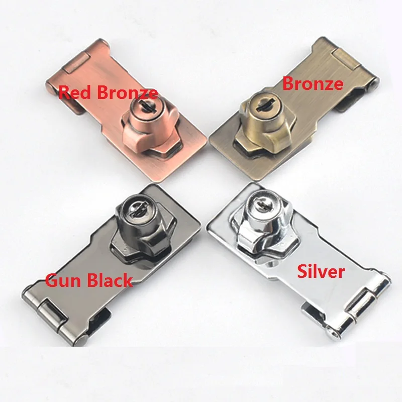 

Box Hasp Cabinet Fastener Lock With Key Spring Latch Catch Lock For