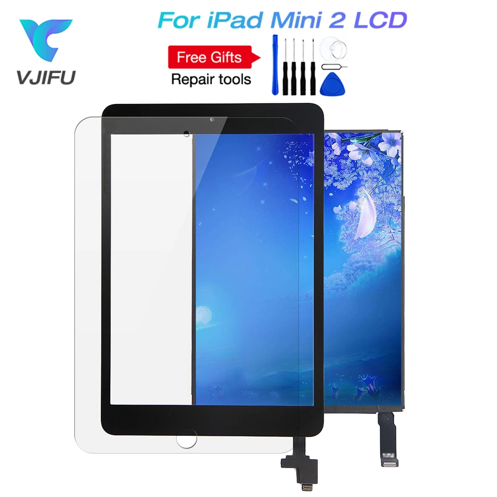 

For iPad Mini 2 A1489 A1490 A1491 Mini2 Replacement LCD Display + Touch Screen Digitizer + Home Button+IC CHIP Black White