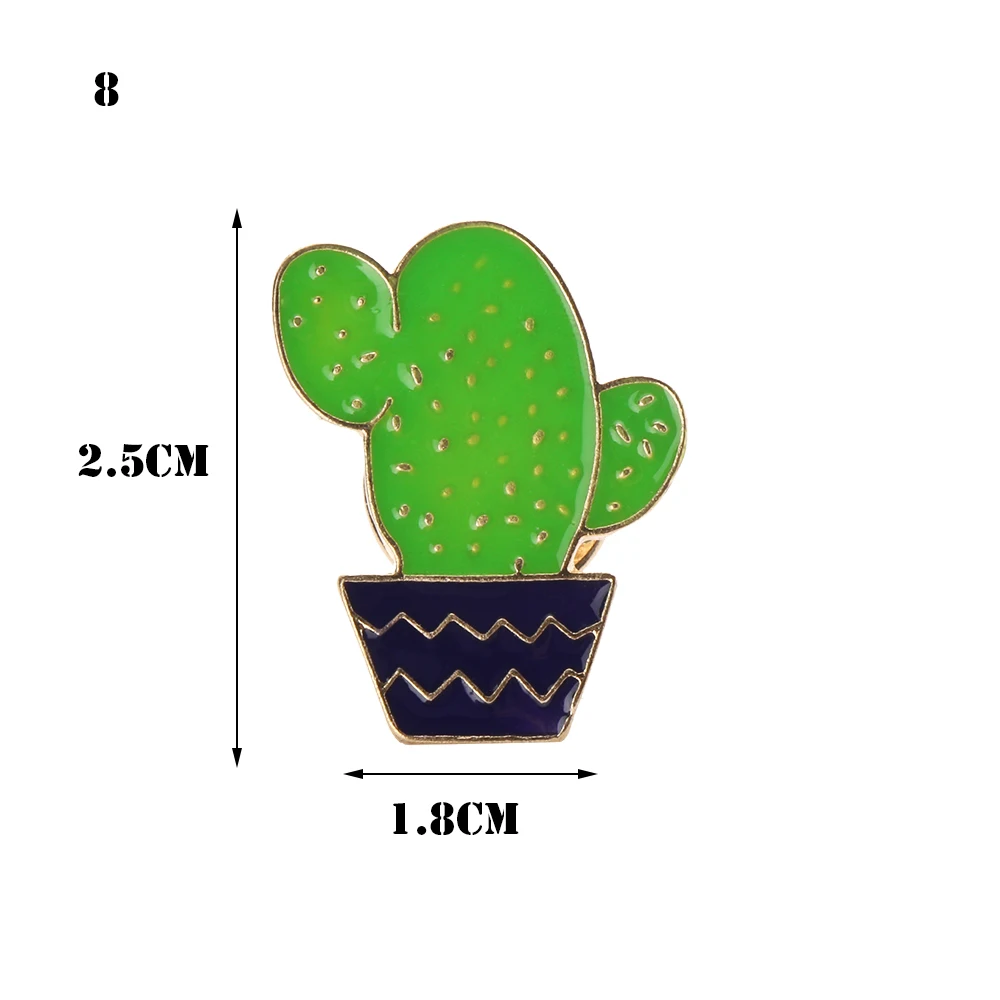 1 шт. очаровательный воротник булавка значок корсаж мультфильм растение брошь кактус булавки ювелирные изделия - Цвет: 8