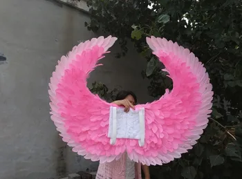 

EMS Free shipping adults Red Sexy devil feather wings for magazine shooting stage performance Party show Pink fairy wings