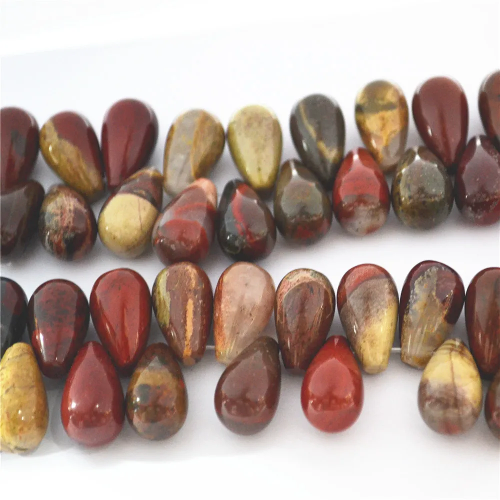 Hot!Fashion Natural Stone Teardrop Pear Shape Beads Rainbow Stone
