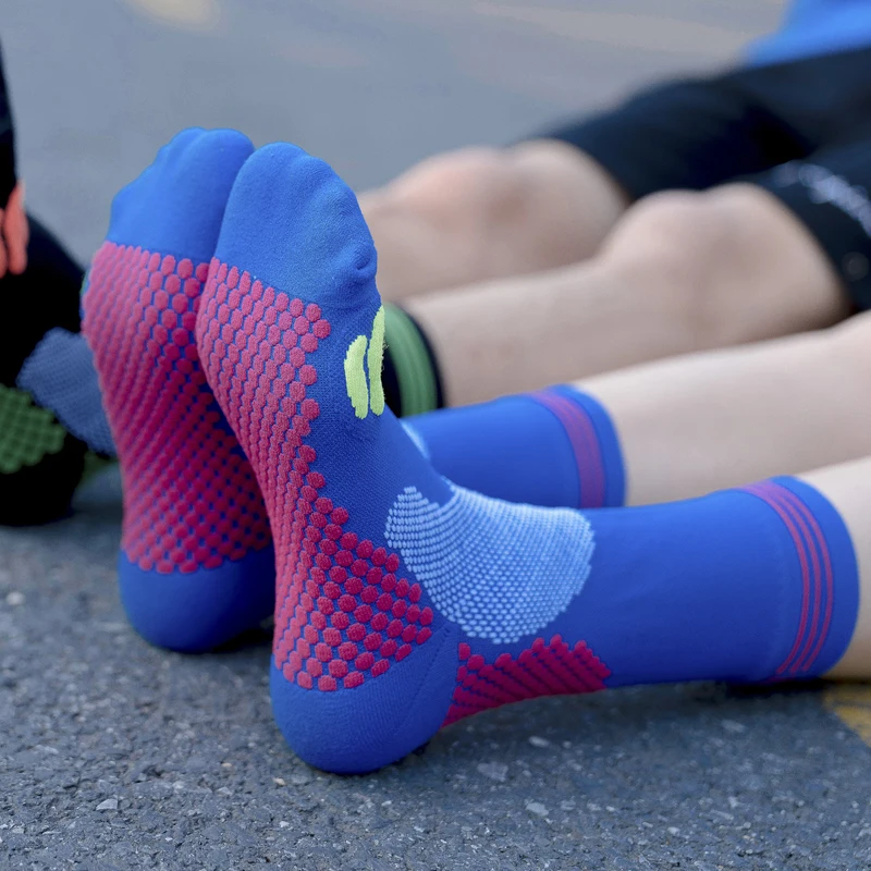 Мужские и женские Компрессионные носки профессиональные Breathable10-15mmHg носки для марафона на открытом воздухе Анти усталость Спорт Велоспорт Бег носки