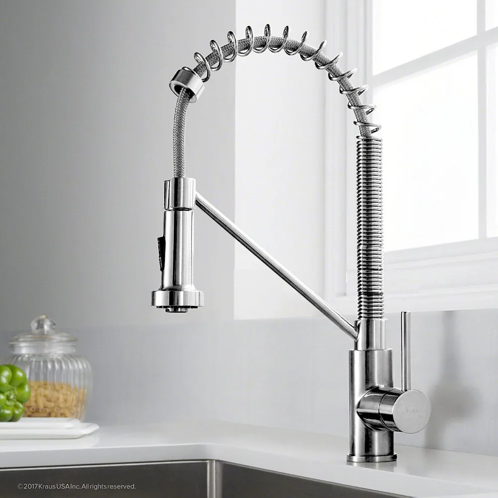 Dfrkjhre Spring Kitchen Faucet Chrome Brushed Nickle Black ...