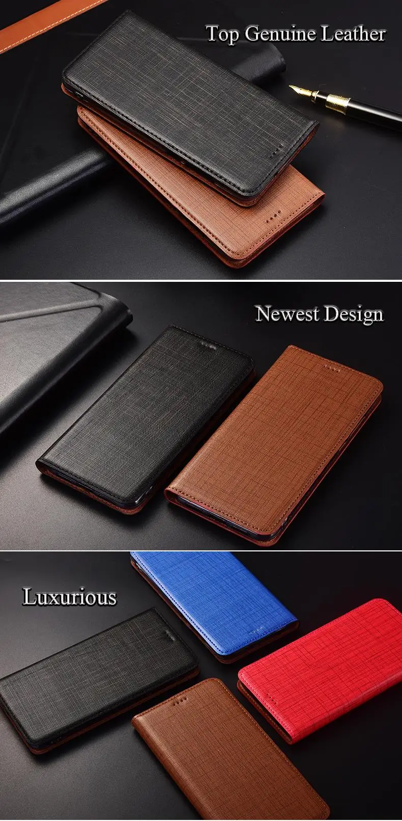 Artesanal de Couro Genuíno do Case da Aleta para Meizu Suporte do Telefone Pro5 Pro6 Pro7 Plus Magnético Bolsa Tampa Pro 5 6 s 7 7 S 7 Pro5 Pro6 Pro7 Plus Suporte