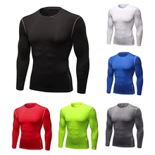 Мужские Утягивающие шорты футболка для фитнеса Бодибилдинг облегающие рубашки с длинными рукавами для бега спортивный костюм тренировочная Спортивная одежда для зала, фитнеса