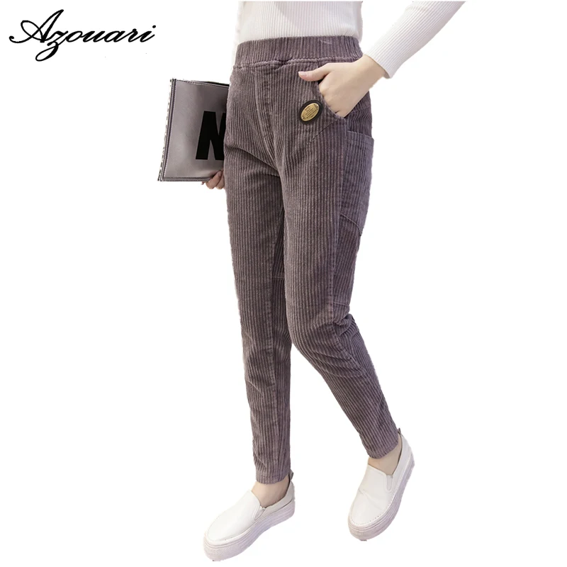 Azouari XL XXL 3XL 4XL реальные фотографии 2017 на осень-зиму новые вельветовые Штаны