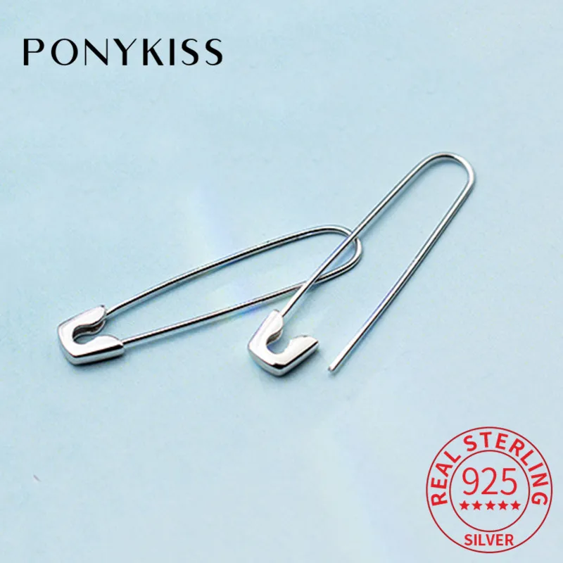 Женские вечерние серьги капельки PONYKISS изящные висячие из 100% стерлингового