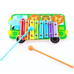 Деревянный автобус 8 Примечания Ксилофоны музыкальный инструмент игрушки Симпатичные для детей