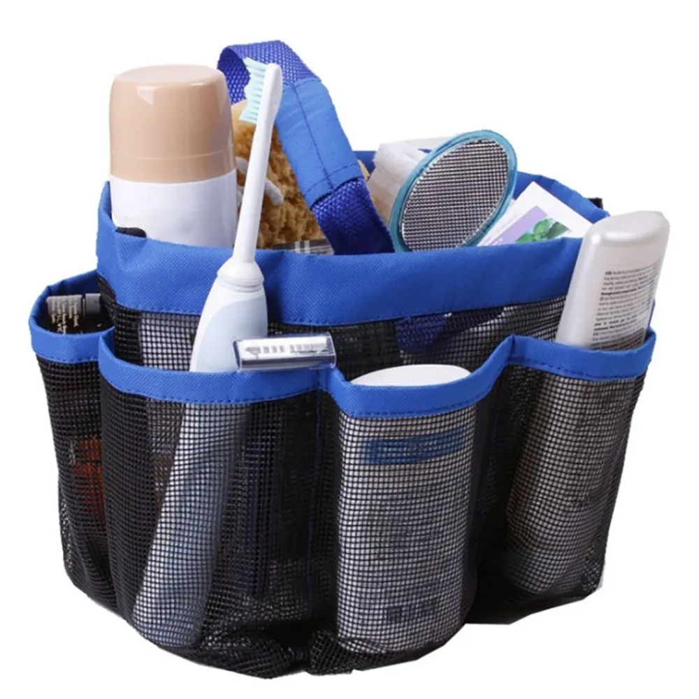 

Portable Quick Dry Shower Caddy Tote Bag Hanging Toiletry Mesh Bag with 8 Pocket Bathrooms Organizer for Dorm/Gym/Camp/Travel